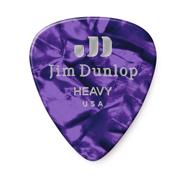 Dunlop Genuine Celluloid 12 Pick Pack Heavy, Purple Pearl