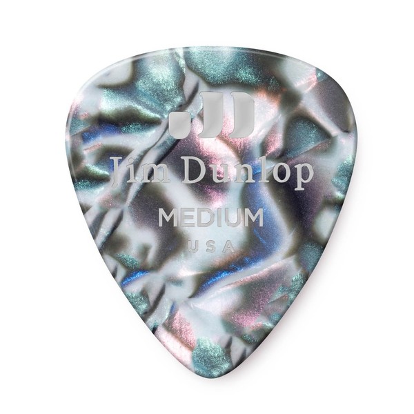 Dunlop Genuine Celluloid 12 Pick Pack Med, Abalone