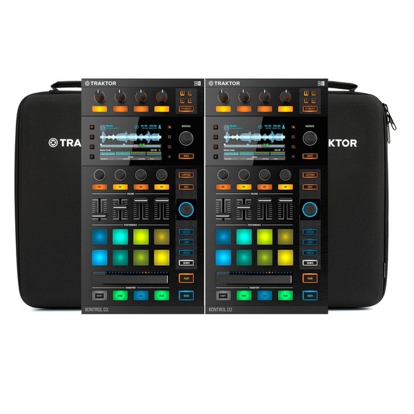 Native Instruments Traktor Kontrol D2 Controller, Pair & Free Bags - Bundle