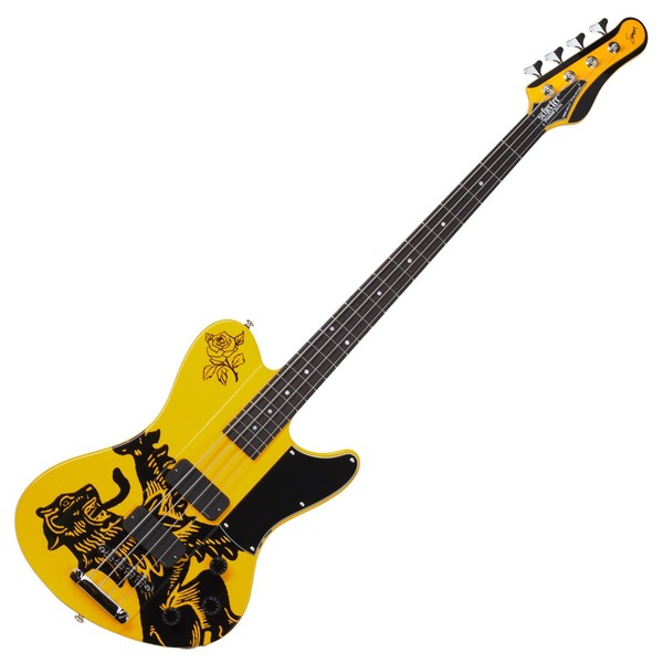 Schecter Simon Gallup Ultra Bass, Yellow & Black