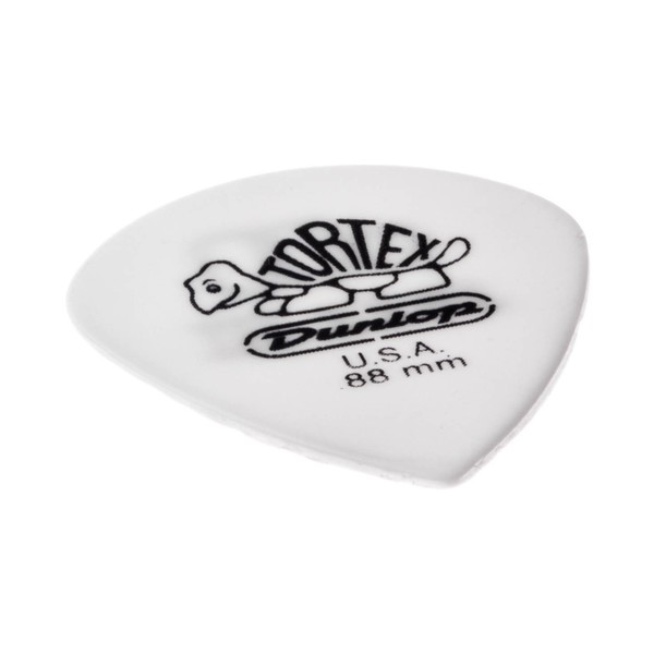 Jim Dunlop Tortex White Jazz III 0.88mm Angled View
