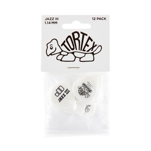 Jim Dunlop Tortex White Jazz III 1.14mm, Packet