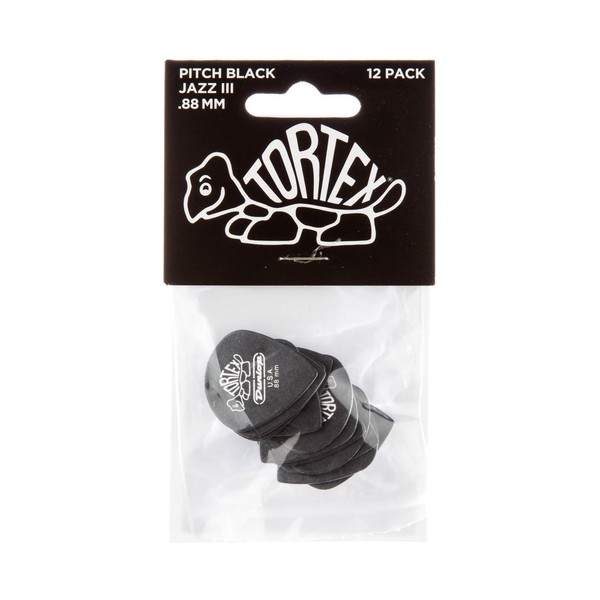 Jim Dunlop Tortex Pitch Black Jazz III 0.88mm, Packet