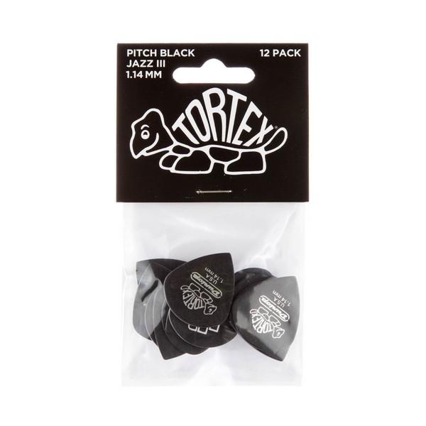 Jim Dunlop Tortex Pitch Black Jazz III 1.14mm, Packet