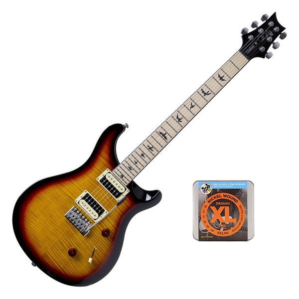 PRS SE Custom 24 LTD MN w/ Free Restring Pack, Tri-Colour Sunburst