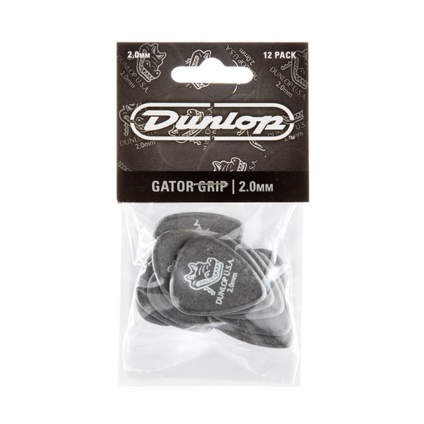 Dunlop Gator Grip Standard 2.00mm, 12 Pick Pack Black