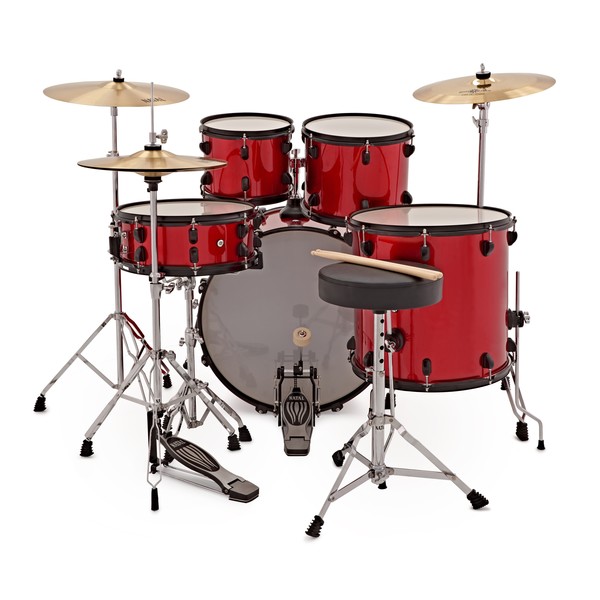 Natal EVO 22'' Drum Kit w/ Hardware, Cymbals & Extra Crash, Red
