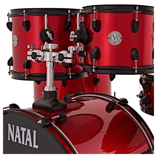 Natal EVO 22'' Drum Kit w/ Hardware, Cymbals & Extra Crash, Red