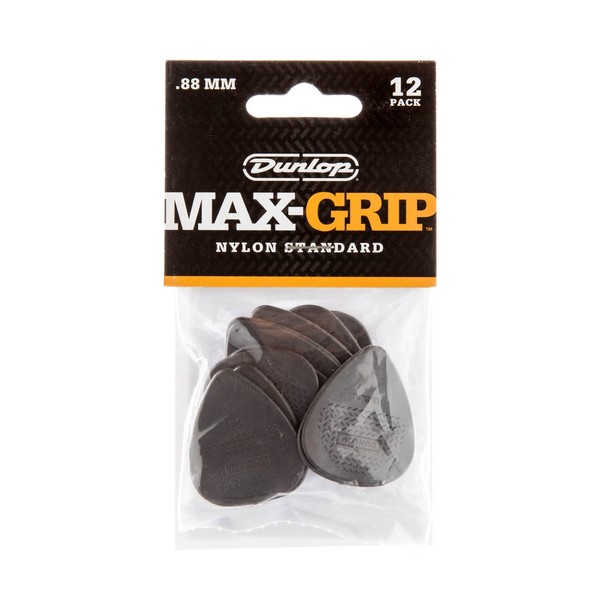 Dunlop Nylon Max-Grip Standard .88mm, 12 Pick Pack
