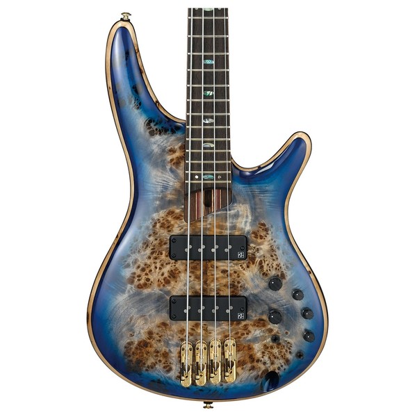 Ibanez SR2600 Premium Bass 2018, Cerulean Blue Burst Body Close Up View
