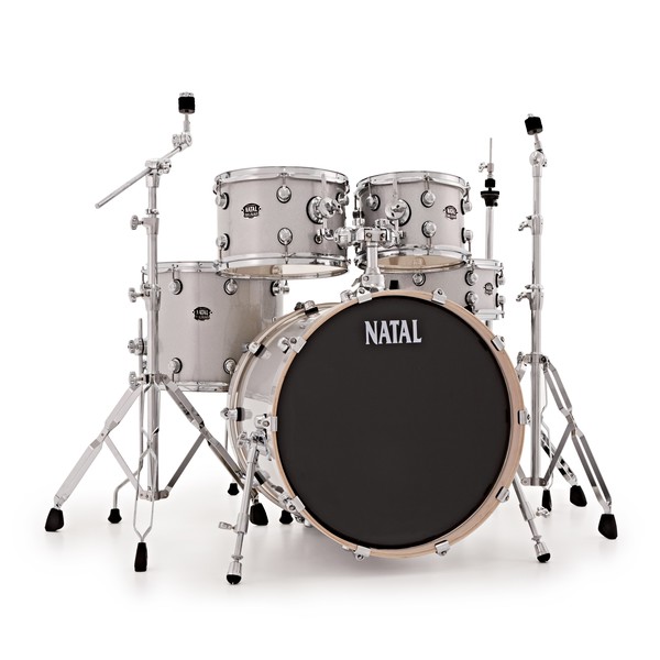 Natal Arcadia Poplar 5pc 20" Drum Kit w/ Hardware, White Sparkle