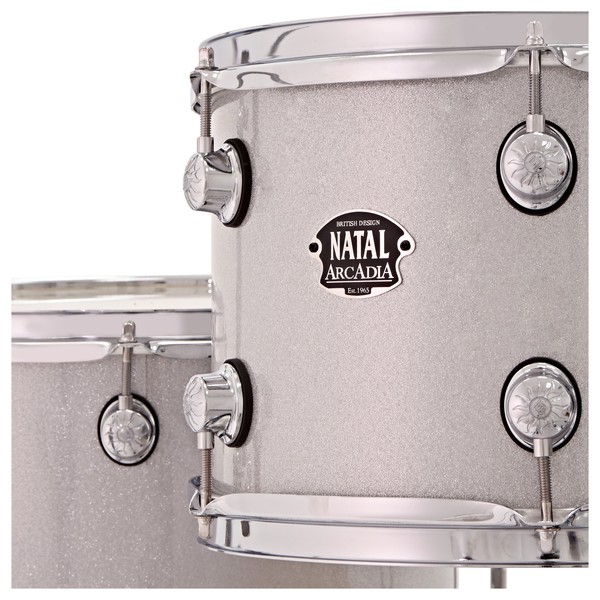 Natal Arcadia Poplar 5pc 20" Drum Kit w/ Hardware, White Sparkle