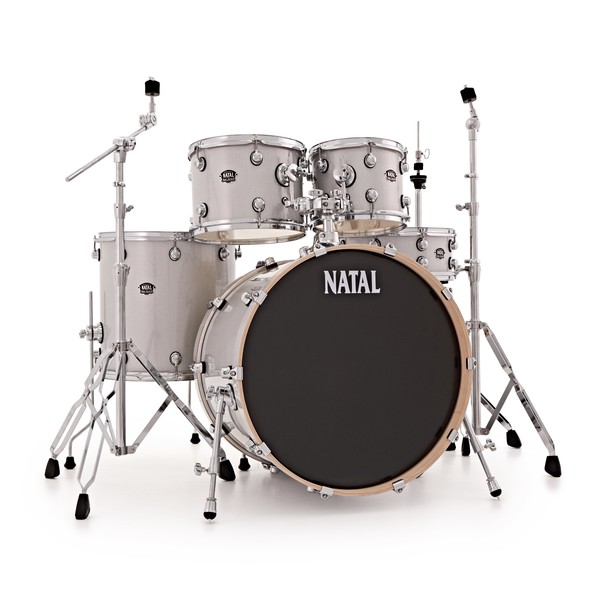 Natal Arcadia Poplar 5pc 22" Drum Kit w/ Hardware, White Sparkle
