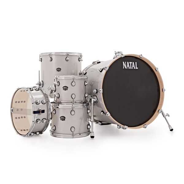 Natal Arcadia Poplar 5pc 22" Drum Kit w/ Hardware, White Sparkle