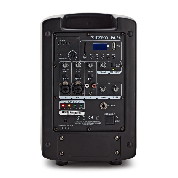 SubZero P6 Portable PA Speaker with Bluetooth & Wireless Mic