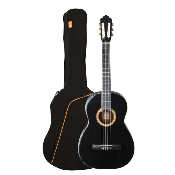 Ashton SPCG44 Full Size Classical Guitar Starter Pack, Black