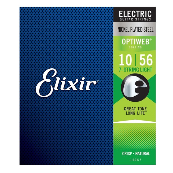 Elixir OPTIWEB Coated 7 String Electric Guitar Strings, 10-56
