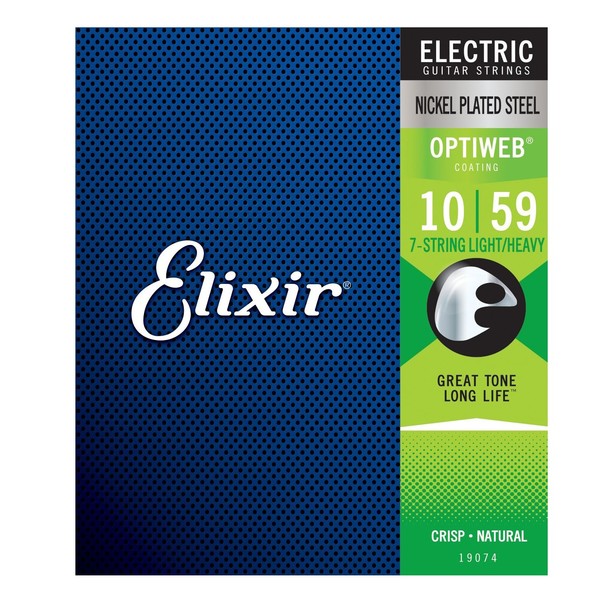 Elixir OPTIWEB Coated 7 String Electric Guitar Strings, 10-59