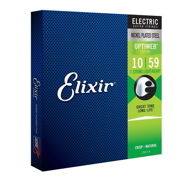 Elixir OPTIWEB Coated 7 String Electric Guitar Strings, 10-59