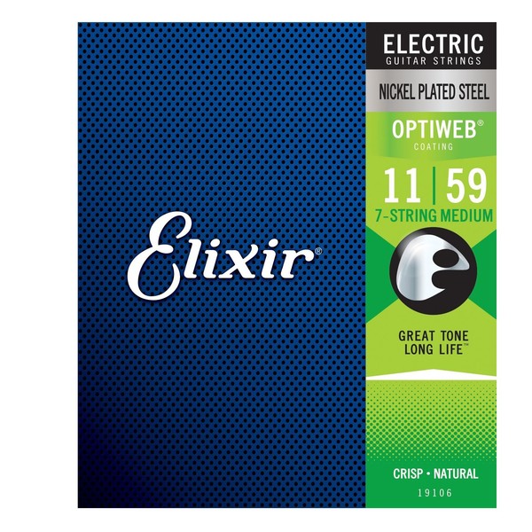 Elixir OPTIWEB Coated 7 String Electric Guitar Strings, 11-59