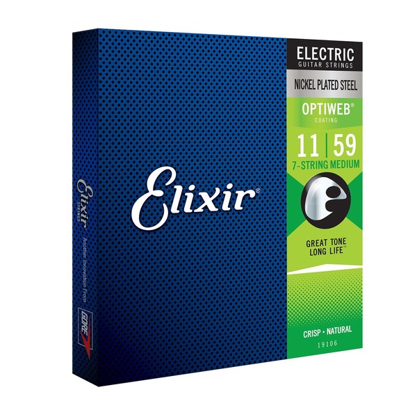 OFFLINE Elixir OPTIWEB Coated 7 String Electric Guitar Strings, 11-59 ...