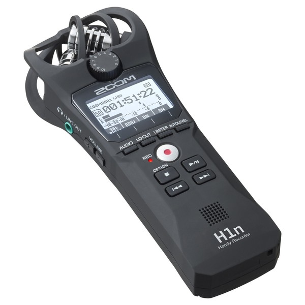 Zoom H1n Portable Audio Recorder, Black - Flat