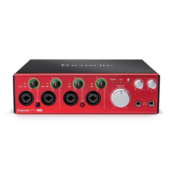 Focusrite Clarett 4Pre USB Audio Interface - Front Elevated