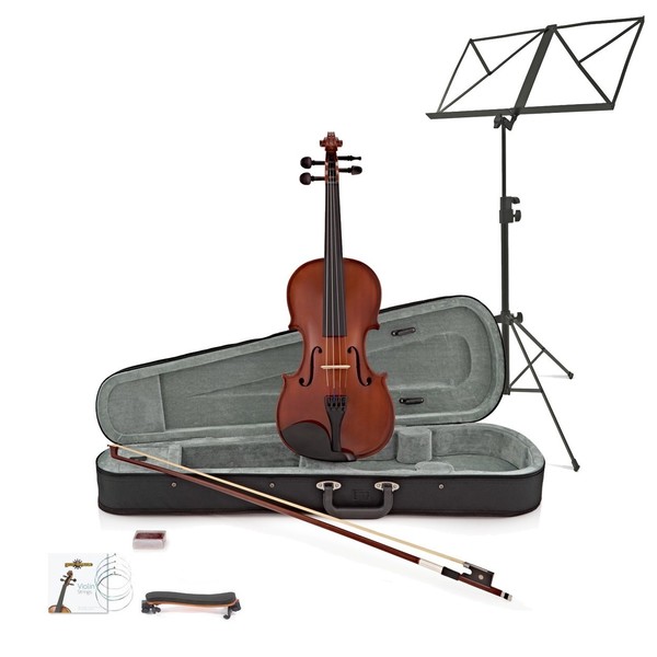 Student 4/4 Violin + Accessory Pack by Gear4Music, Brown Fade