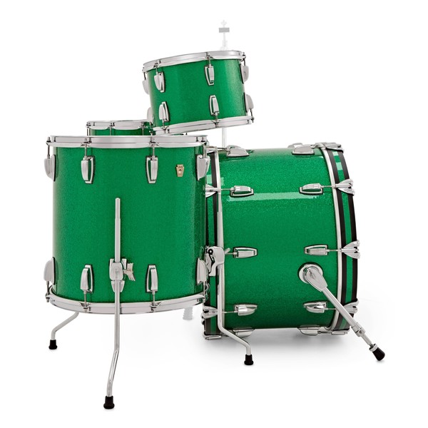 Ludwig Classic Maple Shell Pack, Green Sparkle w/ Free Matching Snare