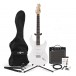 LA Guitarra Eléctrica + Set Completo con Amplificador de 15 W, Blanco