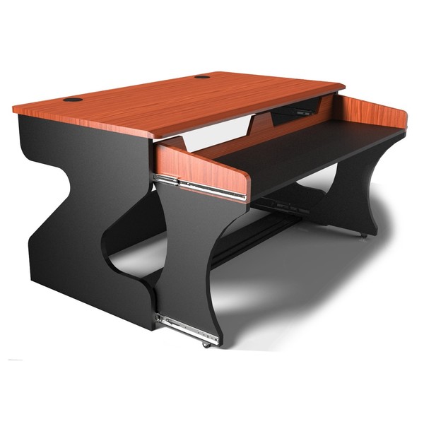 Miza M Studio Desk, Black Cherry - Angled 2