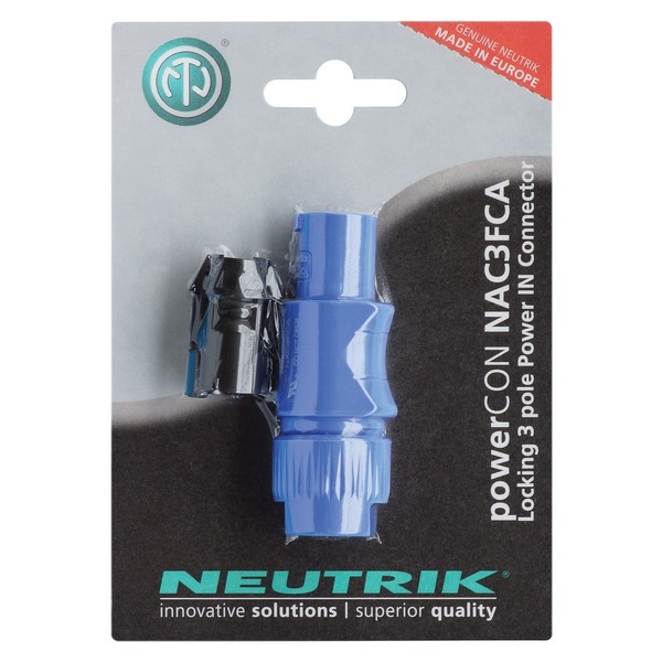 Neutrik NAC3FCA-POS Lockable PowerCON Power-In Connector, Blue
