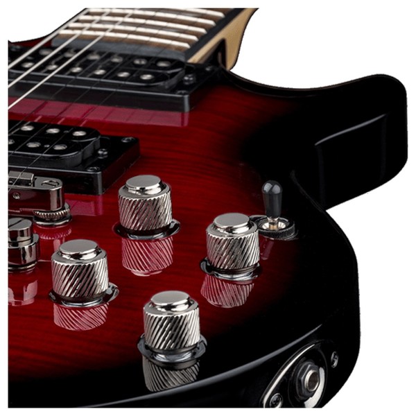 Dean Icon X Flame Top, Trans Red - controls