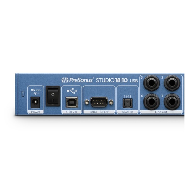 PreSonus Studio 18|10 Audio Interface - Back Left Close Up