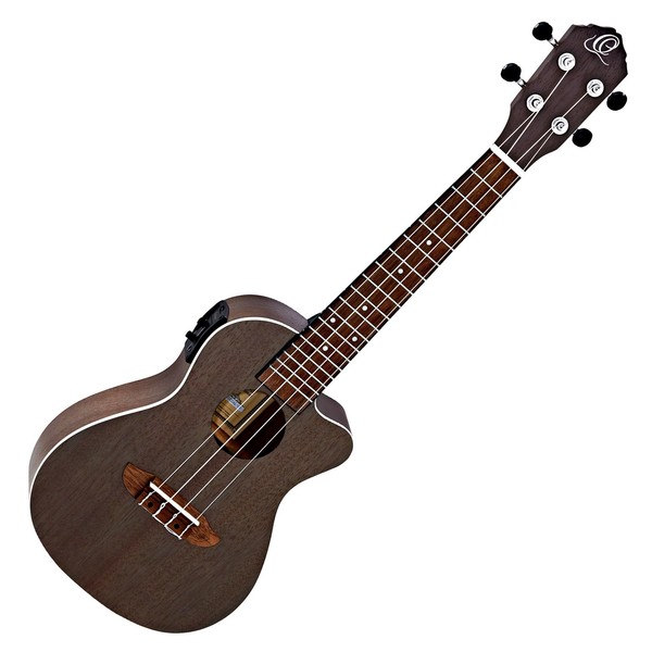 Ortega RUCOAL Electro Acoustic Concert Ukulele, Coal Black