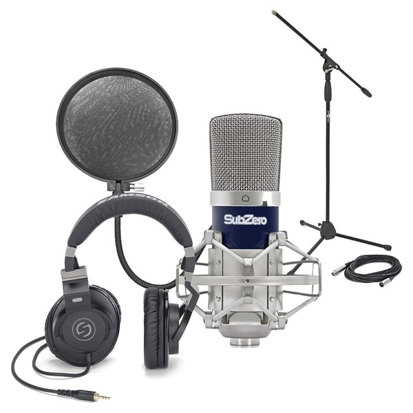 SubZero SZC-400 Condenser Mic Studio Pack & Samson Z35 Headphones - Bundle