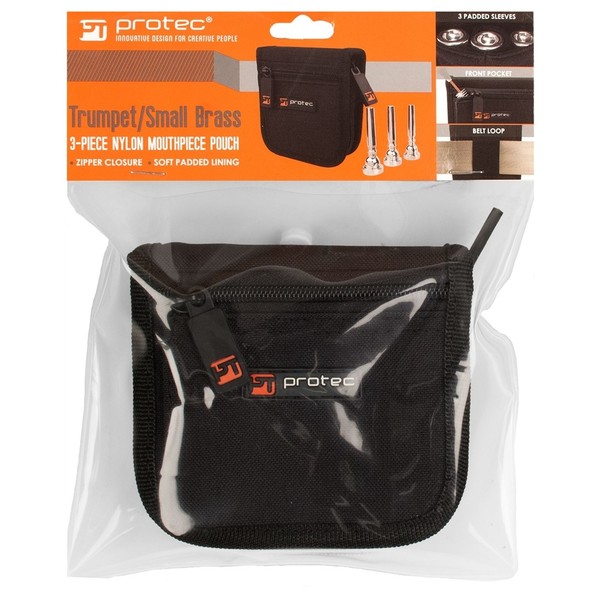 Protec Small Brass Mouthpiece Pouch with Zip, 3 Piece