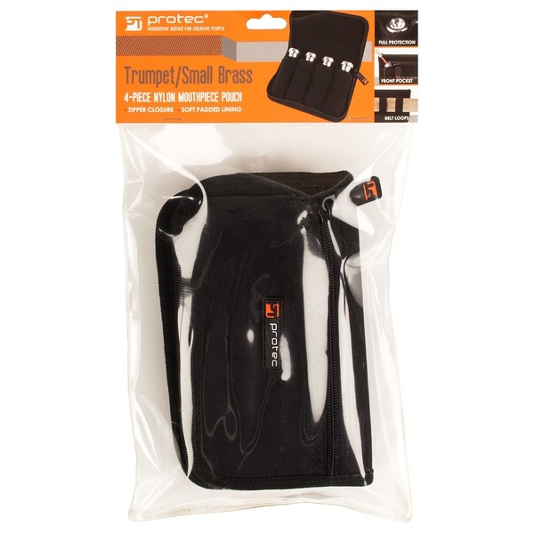 Protec Small Brass Mouthpiece Pouch with Zip, 4 Piece
