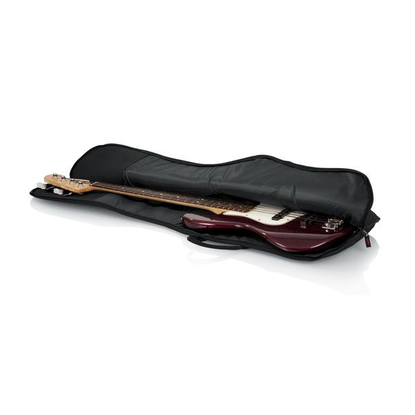 Gator GBE-BASS Bass Guitar Gig Bag, Open with Guitar