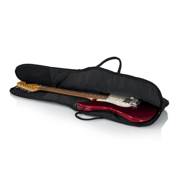 Gator GBE-ELECT Electric Guitar Gig Bag, Open with Guitar