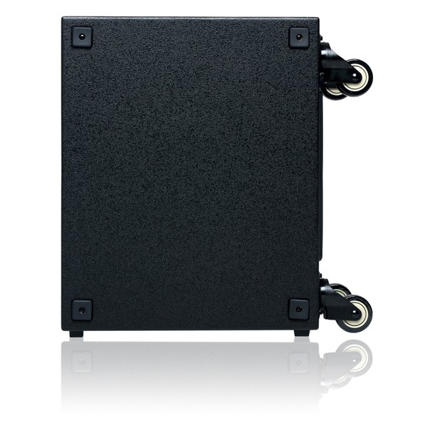 QSC KS112 12" Active Subwoofer, Side with Casters