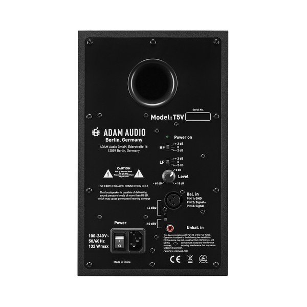 Adam Audio T5V Studio Monitors (Pair) - Back