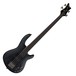 Dean Edge 4 Flame Top Fretless Bass, Black Satin