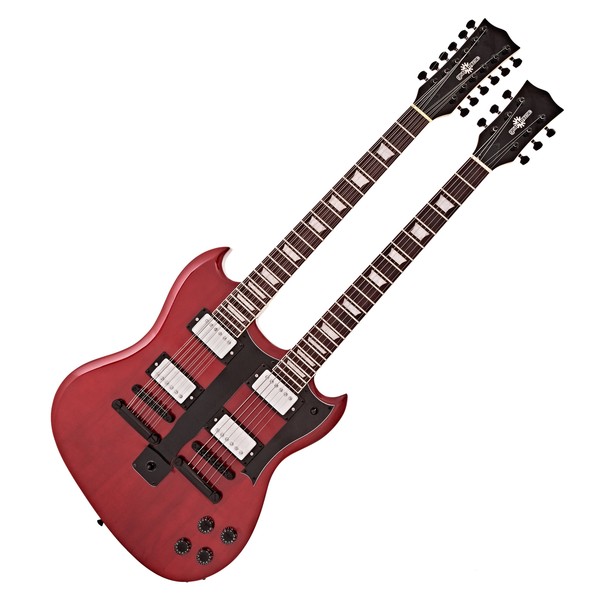 Brooklyn Double Neck Guitar by Gear4music, Black Hardware