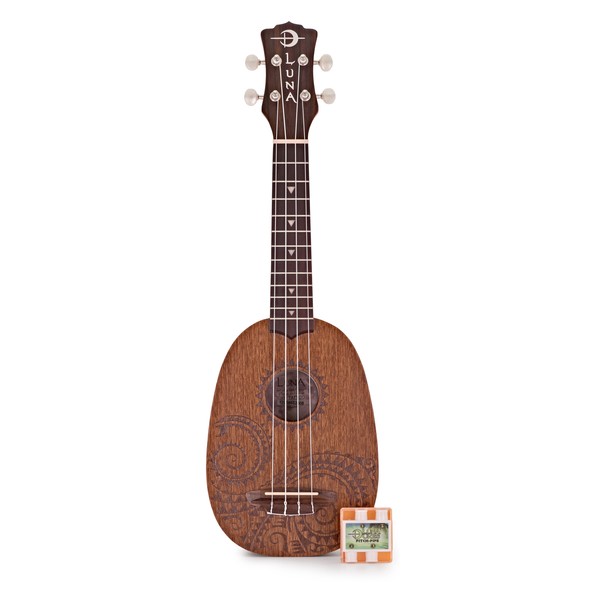 Luna Tattoo Soprano Pineapple Ukulele + Gig Bag