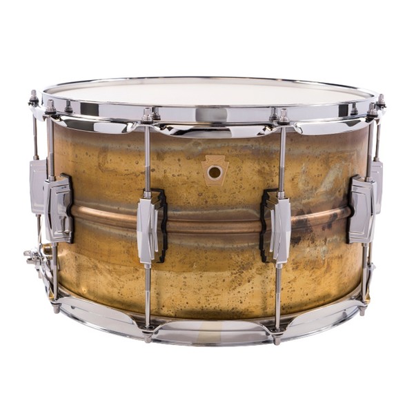 Ludwig 14x8 Raw Brass Brass Snare Drum - Side