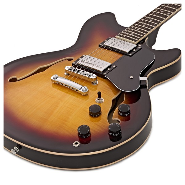San Francisco Semi Acoustic Guitar by Gear4music, Vintage Sunburst