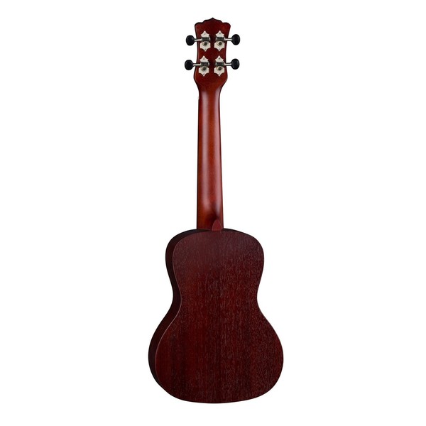 Luna Vintage Mahogany Concert Ukulele, Red Satin - back