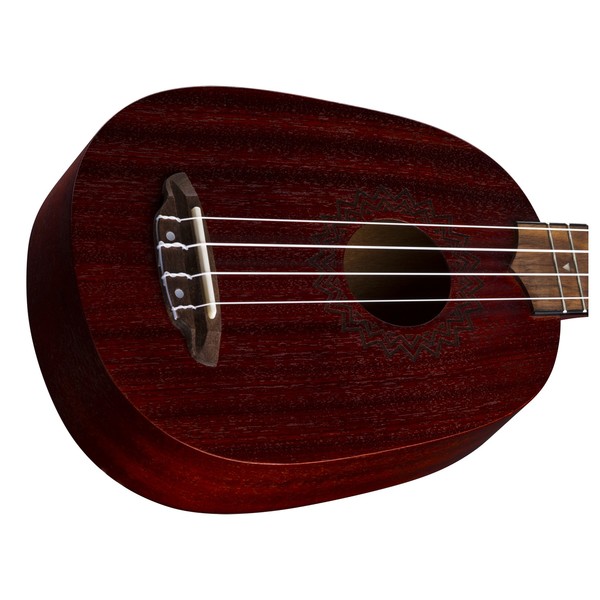 Luna Vintage Pineapple Ukulele, Red Satin