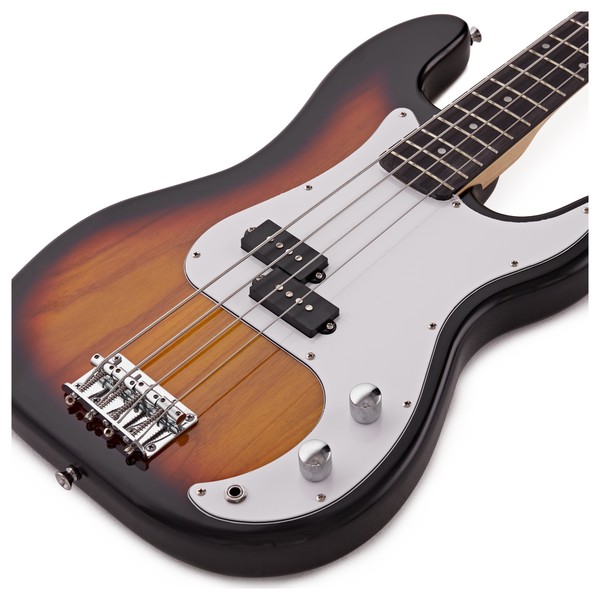 LA Bass Guitar Sunburst, 15W Bass Amp Pack